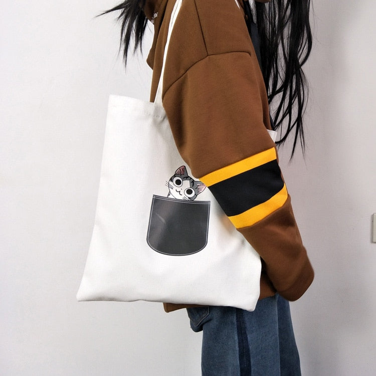 Single-Shoulder Canvas Tote Bag