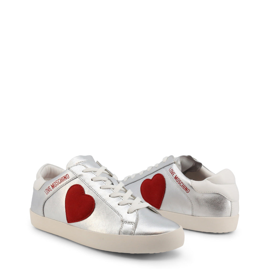 Moschino Silver Heart Sneakers