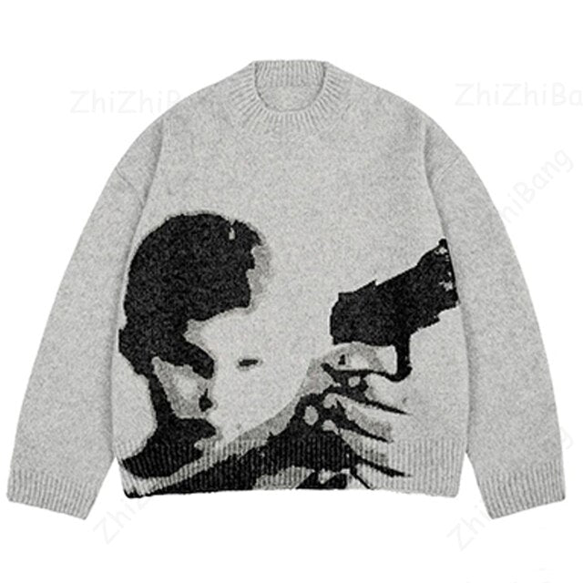 Japanese Punk Print Sweater