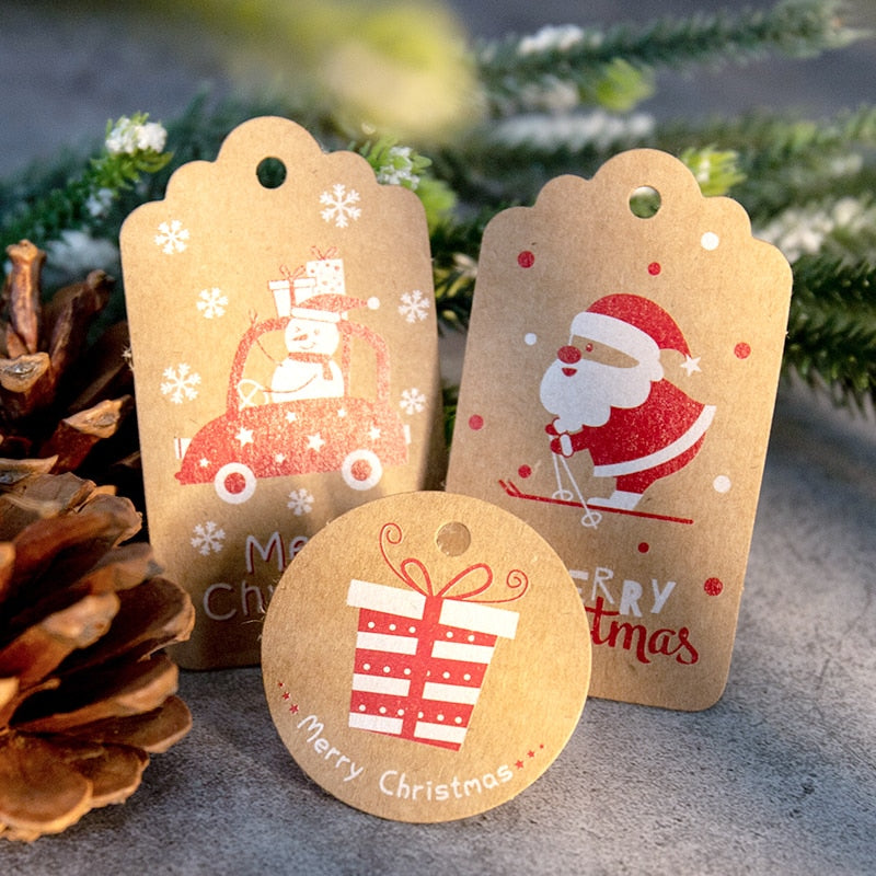 Santa Claus Snowman Penguin Christmas Gift Tags